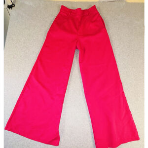 Double Crazy Hot Pink Wide Leg Pants Women XS High Waist Barbiecore